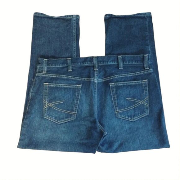 Men's 2 Pairs Dark Indigo & Black Rinse Slim Straight Leg Jeans Bundle 38x30 - Picture 4 of 13